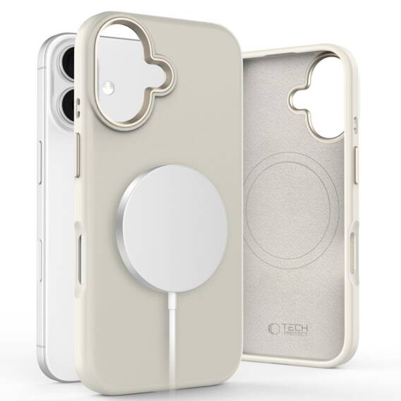 Case IPHONE 16 Tech-Protect Silicone Pure MagSafe Cosmic Latte