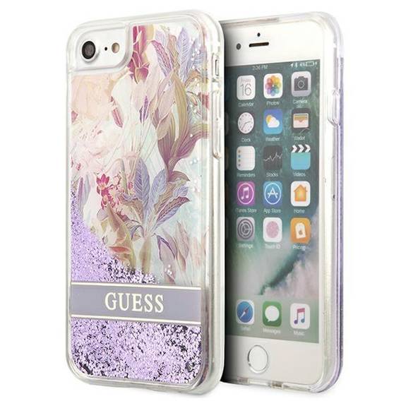 Case IPHONE SE 2022 / SE 2020 / 7 / 8 Guess Hardcase Paisley Liquid Glitter (GUHCI8LFLSU) purple