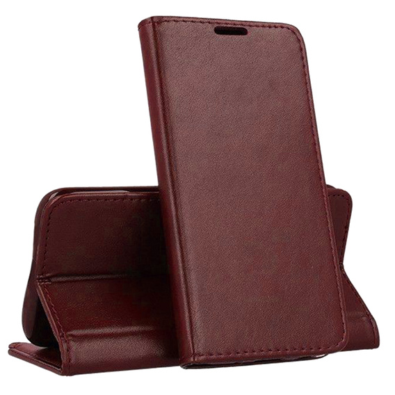 Case REALME C11 2021 Wallet with a Flap Eco Leather Magnet Book Holster burgundy