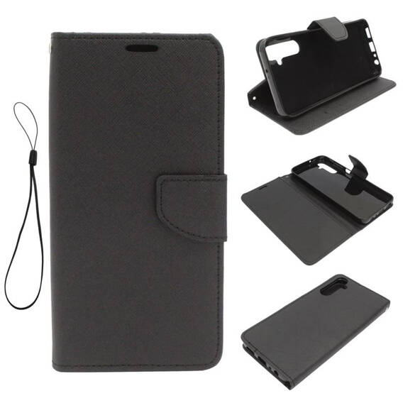 Case SAMSUNG GALAXY A05S Fancy Case Wallet with a Flap black