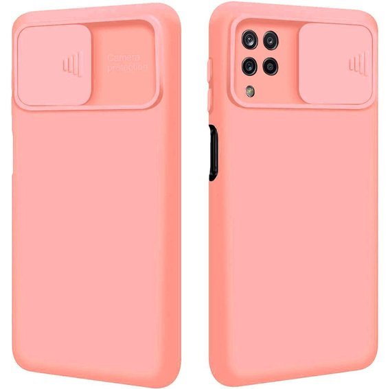 Case SAMSUNG GALAXY A12 Nexeri Silicone Lens Privacy Slider Camera Cover peach