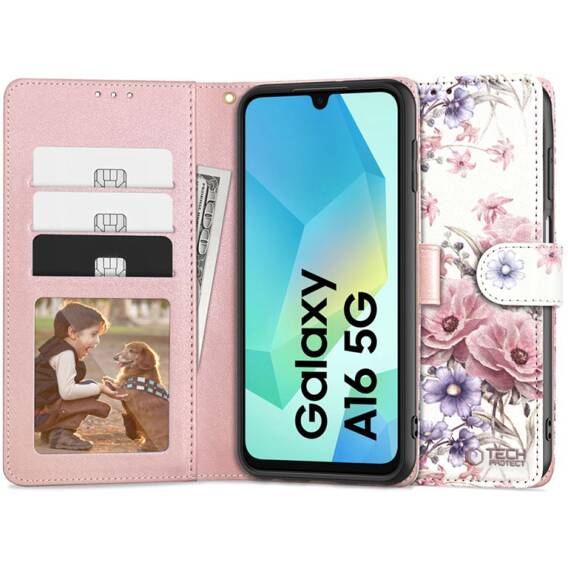 Case SAMSUNG GALAXY A16 Tech-Protect Wallet Blossom Flower