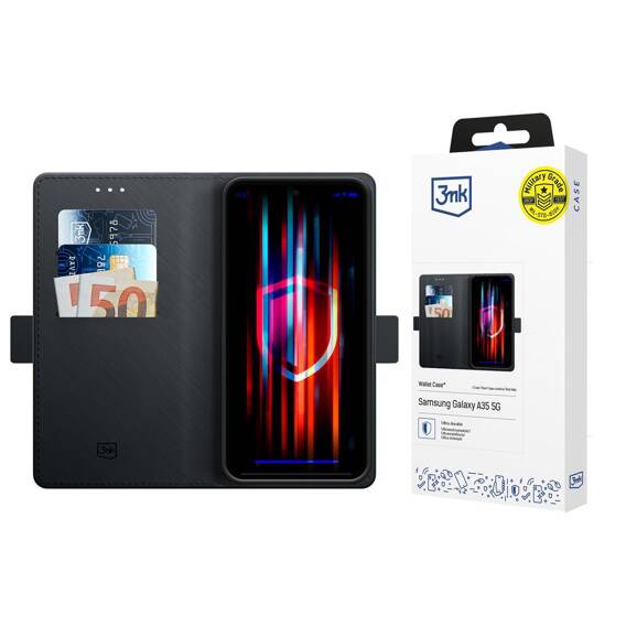 Case SAMSUNG GALAXY A35 5G 3mk Wallet Case black