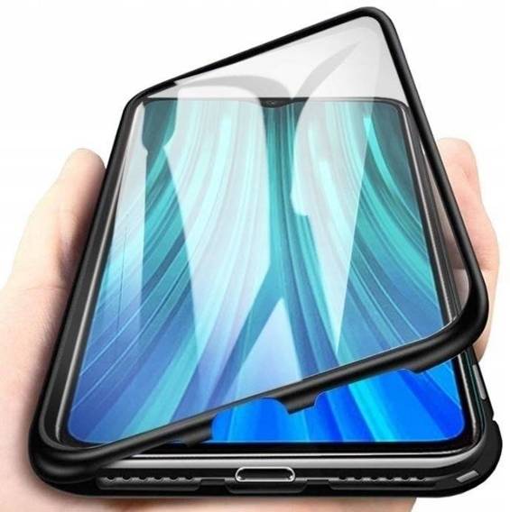 Case SAMSUNG GALAXY A35 5G Double Magnetic 360° Aluminum and Tempered Glass black