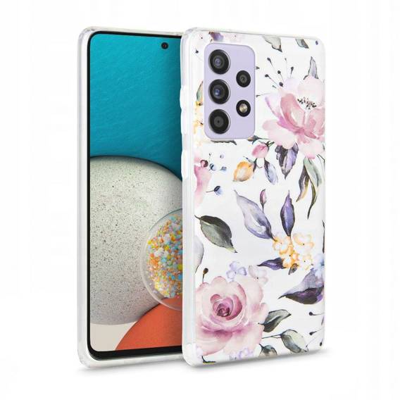 Case SAMSUNG GALAXY A53 5G Tech-Protect Floral White pattern