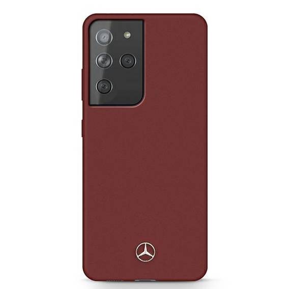 Case SAMSUNG GALAXY S21 ULTRA Mercedes Hardcase Silicone Line (MEHCS21LSILRE) red