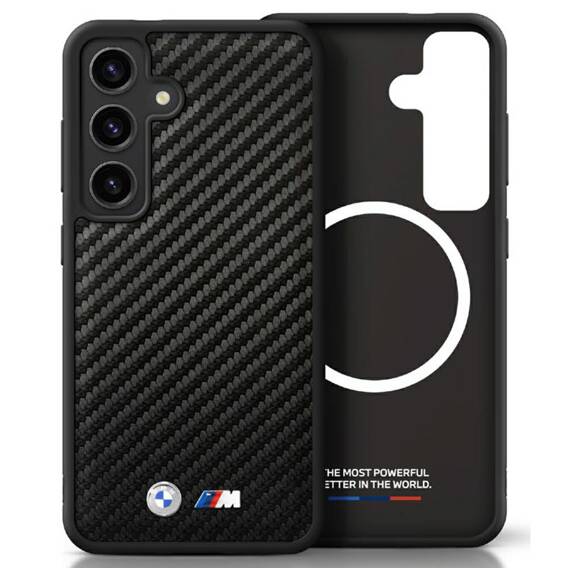 Case SAMSUNG GALAXY S25 BMW Leather Carbon MagSafe black