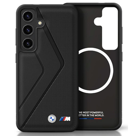 Case SAMSUNG GALAXY S25 BMW Leather Oversized Stripes MagSafe black