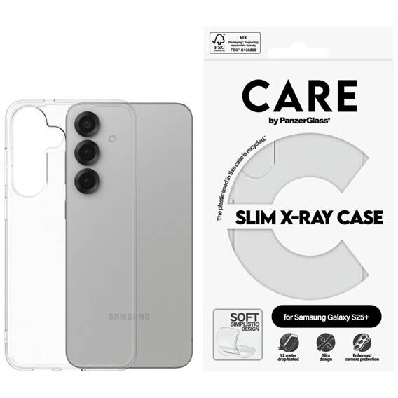 Case SAMSUNG GALAXY S25+ CARE by PanzerGlass Fashion X-Ray transparent