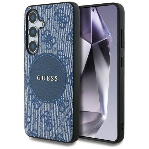 Case SAMSUNG GALAXY S25+ Guess 4G Round Patch Classic Logo MagSafe blue