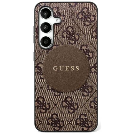 Case SAMSUNG GALAXY S25+ Guess 4G Round Patch Classic Logo MagSafe brown