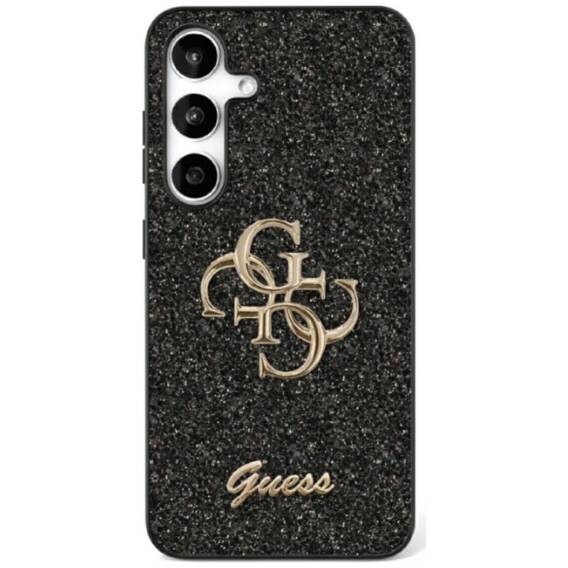 Case SAMSUNG GALAXY S25 Guess Fixed Glitter Big 4G Metal Logo black