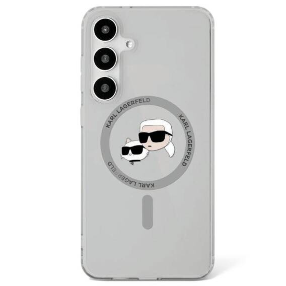 Case SAMSUNG GALAXY S25+ Karl Lagerfeld Button Karl & Choupette Heads Printed Logo MagSafe black