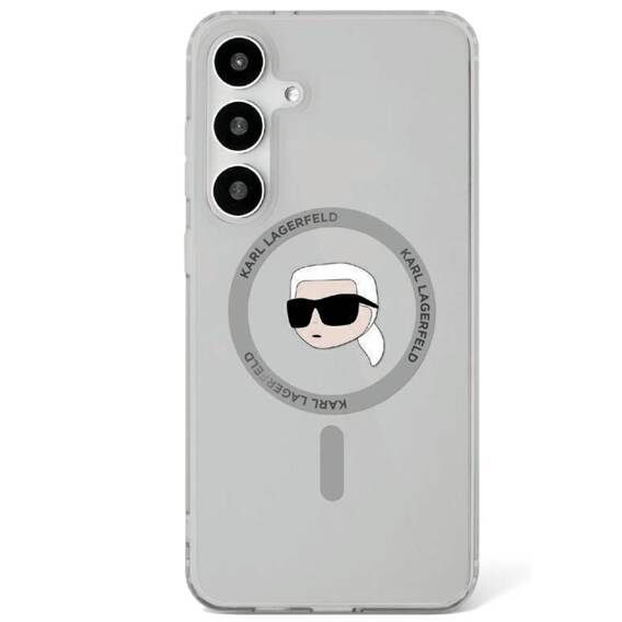 Case SAMSUNG GALAXY S25 Karl Lagerfeld Button Karl Head Printed Logo MagSafe black