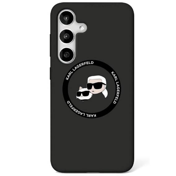 Case SAMSUNG GALAXY S25 Karl Lagerfeld Silicone Double Heads&Circle MagSafe black