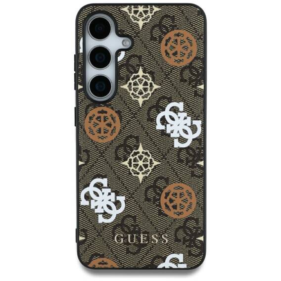 Case SAMSUNG GALAXY S25 ULTRA Guess 4G Printed Colored Peony Pattern MagSafe brown