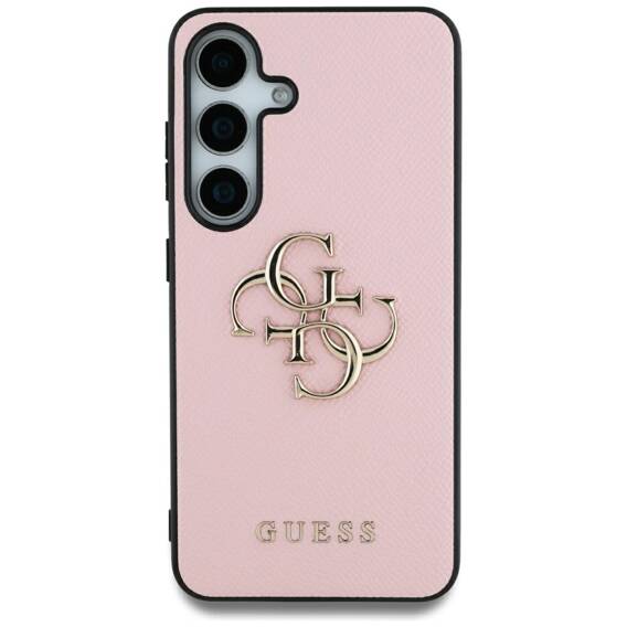 Case SAMSUNG GALAXY S25 ULTRA Guess Grained Big 4G Logo Small Classic Logo pink