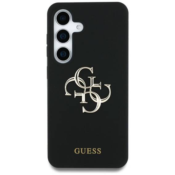 Case SAMSUNG GALAXY S25 ULTRA Guess Silicone Big 4G Logo Bottom Script black