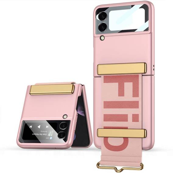 Case SAMSUNG GALAXY Z FLIP 4 Tech-Protect Icon Belt gold & pink