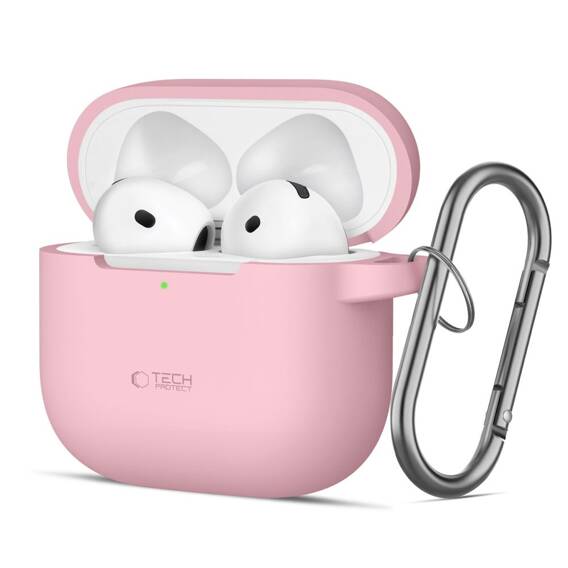 Case for APPLE AIRPODS 4 Tech-Protect Silicone Hook Dusty Pink