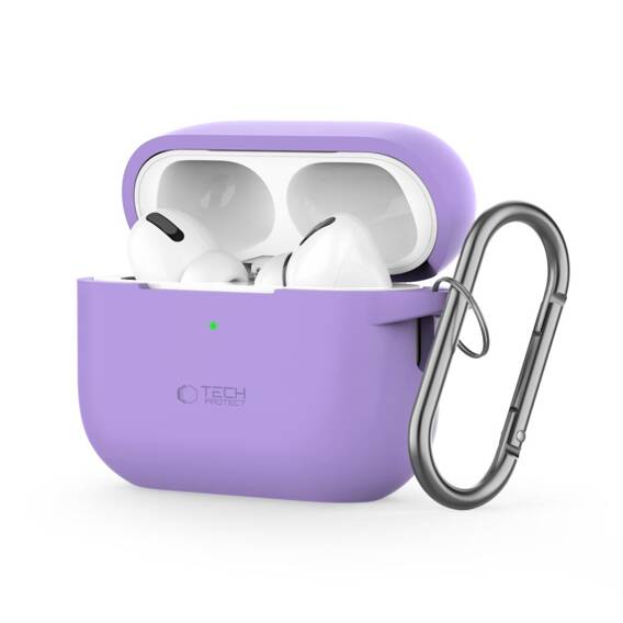 Case for APPLE AIRPODS PRO 1 / 2 Tech-Protect Silicone Hook Lavender purple