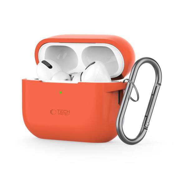 Case for APPLE AIRPODS PRO 1 / 2 Tech-Protect Silicone Hook Neon orange