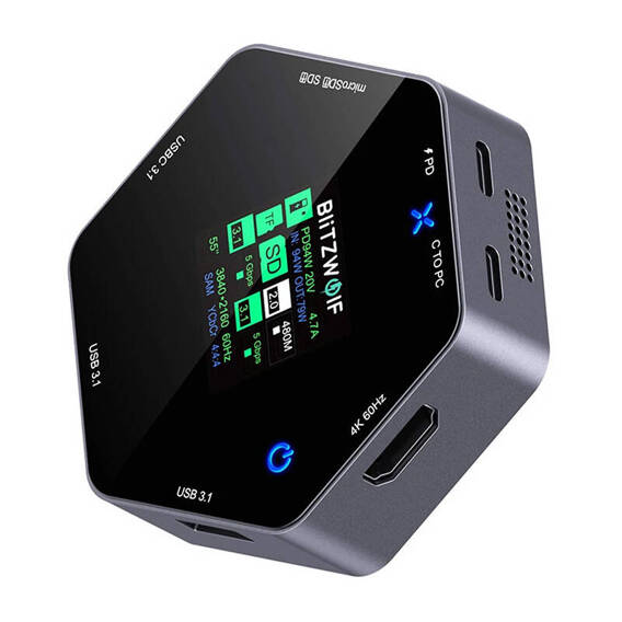 Docking Station 8-in-1 Blitzwolf BW-TH16 USB 100W LCD Smart Display