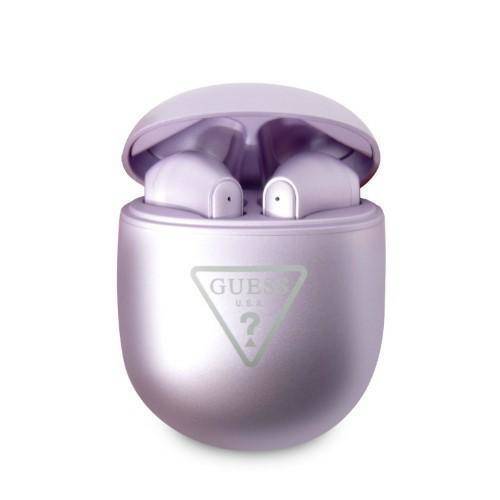 Guess Bluetooth headphones GUTWST82TRU TWS + docking station purple/purple Triangle Logo