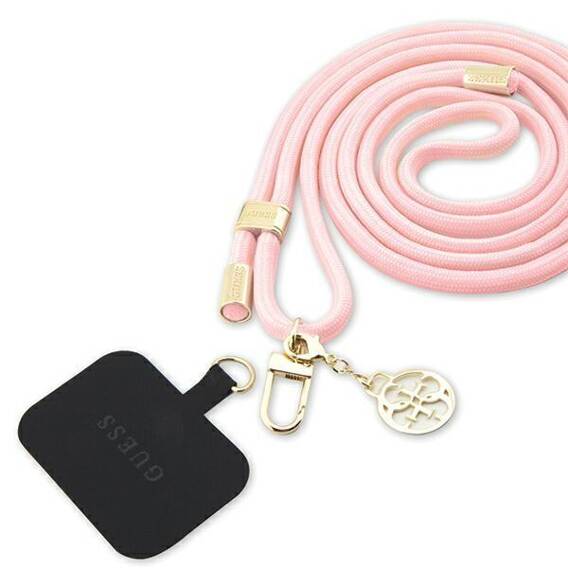 Guess GUOUCNMG4EP Universal CBDY Cord Strap pink/pink Nylon 4G Metal Charm