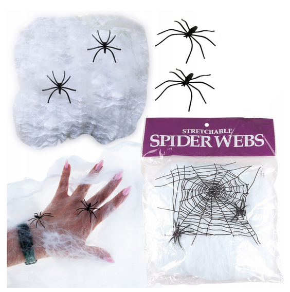 Halloween Decoration Artificial Spider Web with Spiders Set