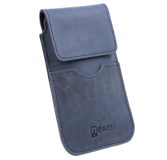 Holster IPHONE 6 / 7 / 8 / SE 2020 Leather Belt Vertical Opening Wallet Nexeri Flap navy blue