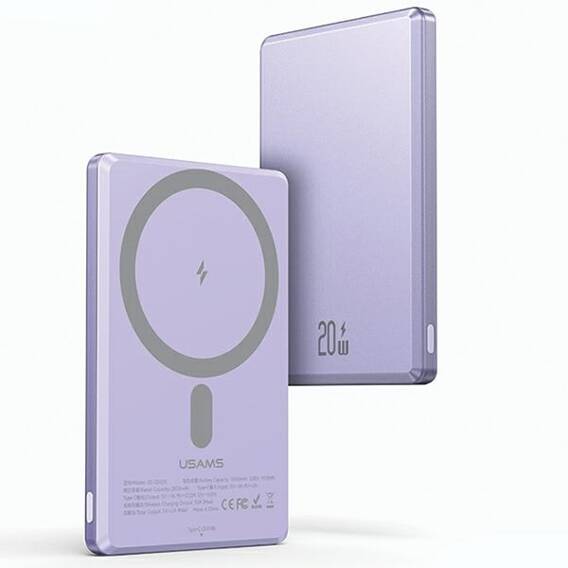 Inductive Powerbank 5000mAh 20W Fast Charge USAMS 10KCD22002 (US-CD220) purple