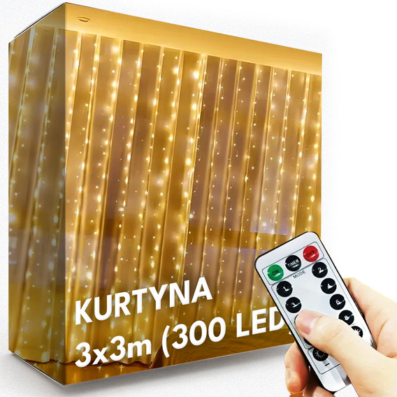 LED curtain 3x3m (300 LEDs) Warm White