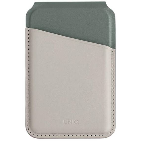 MagSafe Card Wallet IPHONE Z MAGSAFE UNIQ Magnetic RFID Wallet and Phone Stand beige & green