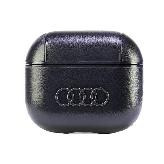 Original Case APPLE AIRPODS 3 Audi Leather Big Logo Cover (AU-AP3-GT/D3-BK) black