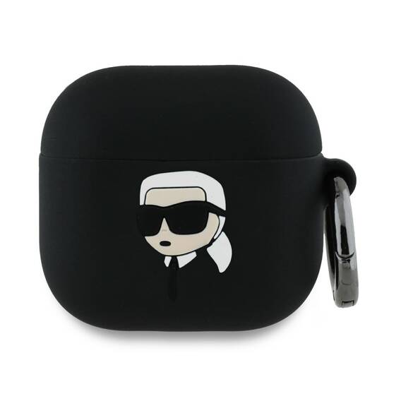 Original Case APPLE AIRPODS 4 Karl Lagerfeld Silicone Karl Head 3D (KLA4RUNIKK) black