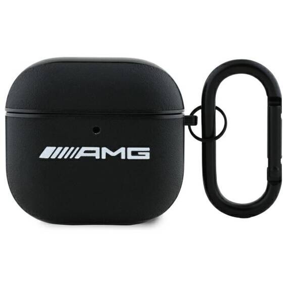 Original Case APPLE AIRPODS 4 Mercedes AMG Cover Leather White Logo (AMA4SLWK) black