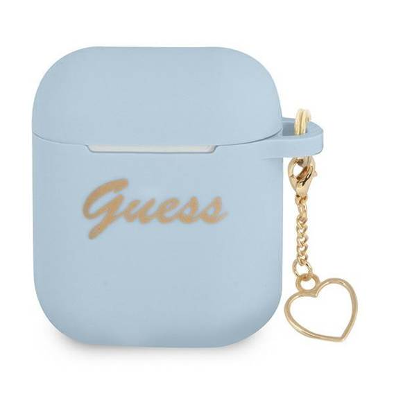 Original Case APPLE AIRPODS Guess Silicone Charm Heart Collection (GUA2LSCHSH) blue