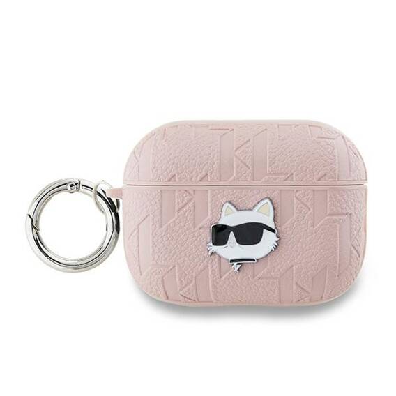 Original Case APPLE AIRPODS PRO 2 Karl Lagerfeld Cover Monogram Choupette Head (KLAP2PGCHPP) pink