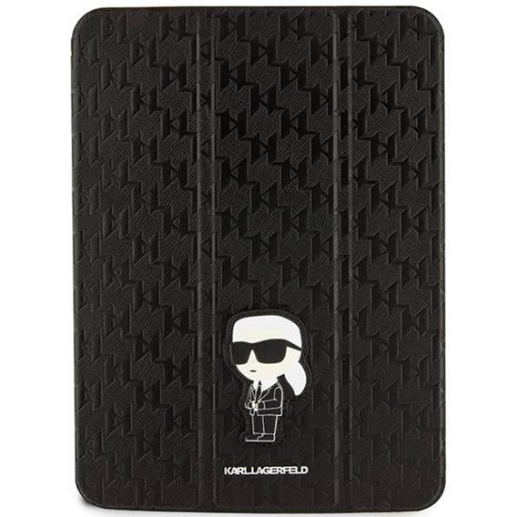 Original Case APPLE IPAD 10.9 (10gen) Karl Lagerfeld Folio Magnet Allover Cover Saffiano Monogram Ikonik (KLFC11SAKHPKK) black