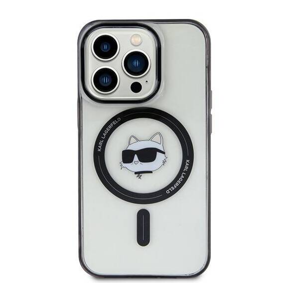 Original Case APPLE IPHONE 15 Karl Lagerfeld Hardcase IML Choupette`s Head MagSafe (KLHMP15SHCHNOTK) transparent