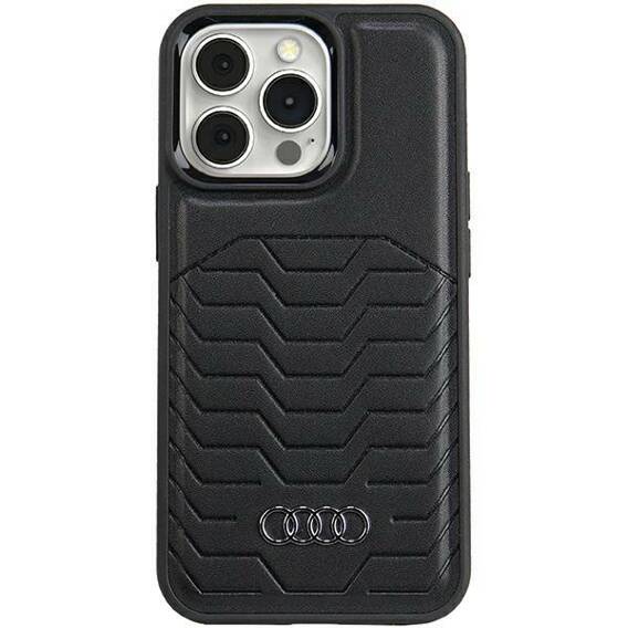 Original Case APPLE IPHONE 15 PRO Audi Synthetic Leather MagSafe (AU-TPUPCMIP15P-GT/D3-BK) black