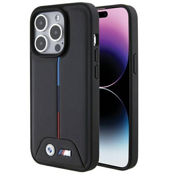 Original Case APPLE IPHONE 15 PRO BMW Quilted Tricolor (BMHCP15L22PVTK) black