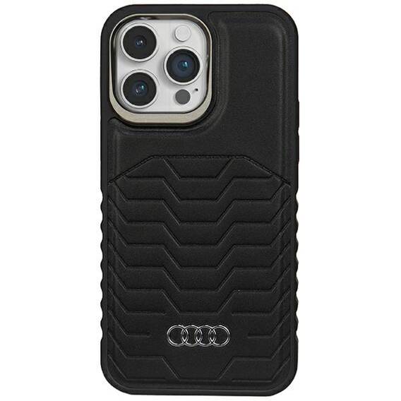 Original Case APPLE IPHONE 15 PRO MAX Audi Synthetic Leather MagSafe (AU-TPUPCMIP15PM-GT/D3-BK) black