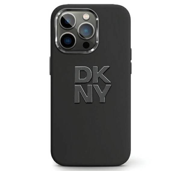 Original Case APPLE IPHONE 15 PRO MAX DKNY Hardcase Liquid Silicone Metal Logo (DKHCP15XSMCBSK) black
