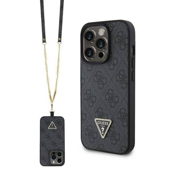Original Case APPLE IPHONE 15 PRO MAX Guess Hardcase Crossbody 4G Metal Logo (GUHCP15XP4TDSCPK) black