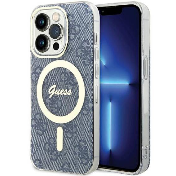 Original Case APPLE IPHONE 15 PRO MAX Guess Hardcase IML 4G MagSafe (GUHMP15XH4STB) blue