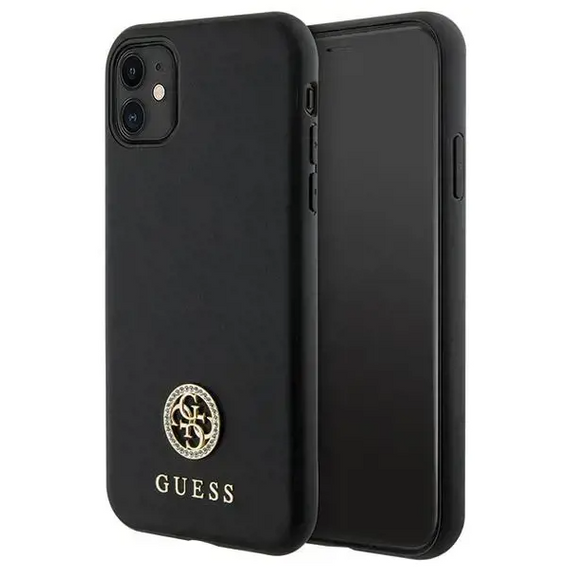 Original Case IPHONE 11 Guess 4G Strass Metal Logo (GUHCN61PS4DGPK) black