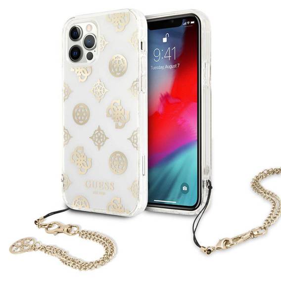 Original Case IPHONE 11 PRO 5,8" Guess Hardcase Peony Chain Collection GUHCN58KSPEGO transparent