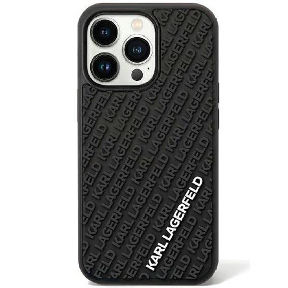 Original Case IPHONE 11 / XR Karl Lagerfeld Hardcase 3D Rubber Multi Logo (Klhcn613dmkrlk) black